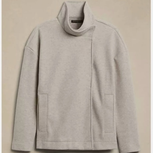 Banana Republic Factory Jackets & Blazers - Banana Republic Factory Oatmeal Melton Moto Jacket NWT Size Large